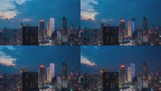 南京新街口夜景延时高清在线视频素材下载