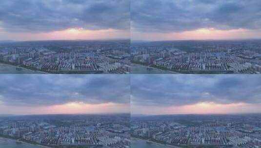 4k城市洛阳河流航拍蓝调时刻城市夜景高清在线视频素材下载