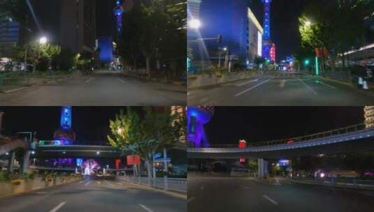 上海封城中东方明珠下的道路交通高清在线视频素材下载