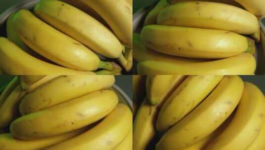 香蕉在盘子上旋转高清在线视频素材下载