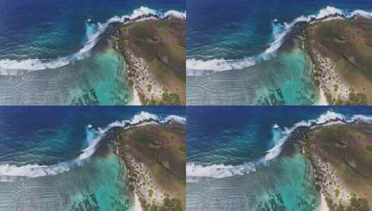 鸟瞰大海海面海浪高清在线视频素材下载