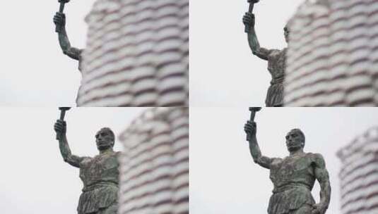 窑神童宾雕塑高清在线视频素材下载