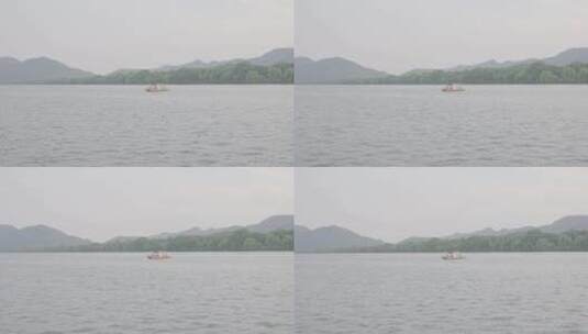 【西湖】西湖游船 灰片高清在线视频素材下载