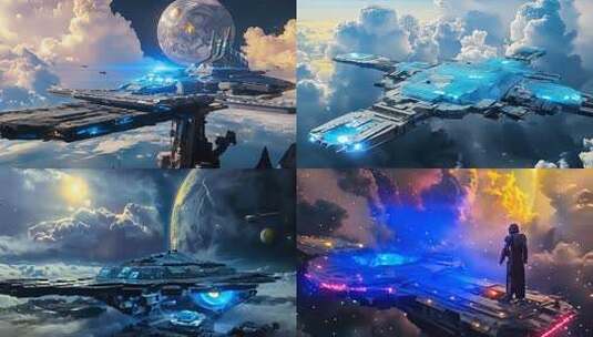 外星虚幻世界宇宙量子战舰太空科技探索开拓高清在线视频素材下载