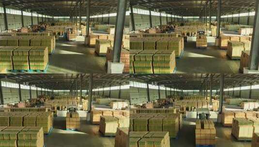 叉车在大型仓库中高清在线视频素材下载