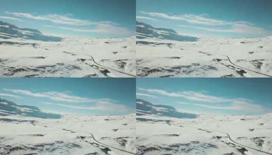 航拍美丽的雪景高清在线视频素材下载