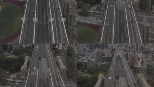 穿过城市的桥梁上的交通高清在线视频素材下载