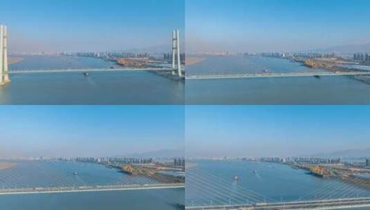 江西省九江市城市风光航拍延时高清在线视频素材下载