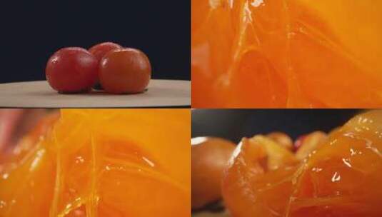 柿子树成熟火晶柿子红色挂满枝头镜头合集18高清在线视频素材下载