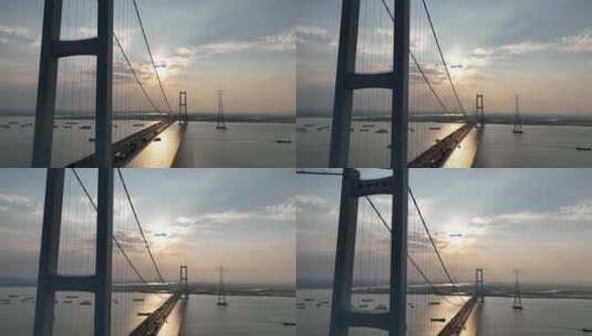 广东省广州南沙大桥航拍高清在线视频素材下载