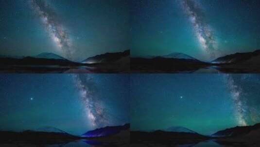 新疆慕士塔格峰银河星空延时高清在线视频素材下载