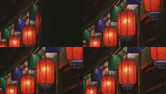 元宵节春节过年长廊灯笼高清在线视频素材下载