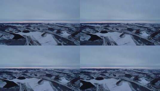 航拍冰雪覆盖的山地高清在线视频素材下载