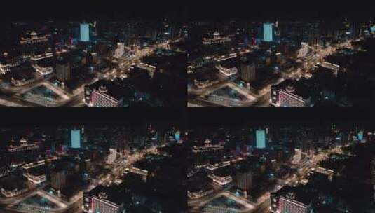 哈尔滨夜景航拍高清在线视频素材下载