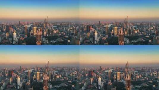 上海陆家嘴日出上海地标宣传片城市风光航拍高清在线视频素材下载