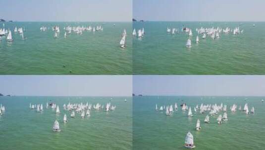 拍摄帆船比赛高清在线视频素材下载