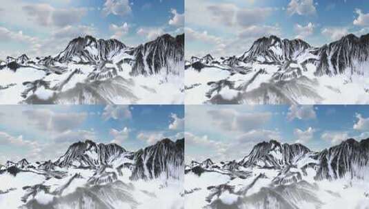飞跃雪山 山脉高清在线视频素材下载
