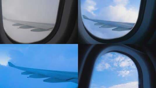 飞机穿过气流机身颠簸4k视频素材高清在线视频素材下载