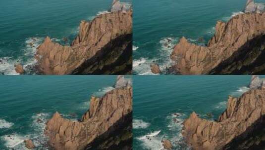 海浪在拍击岩石高清在线视频素材下载