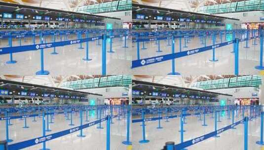 浦东国际机场检票口空镜高清在线视频素材下载