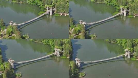 武汉东湖雁洲索桥高清在线视频素材下载