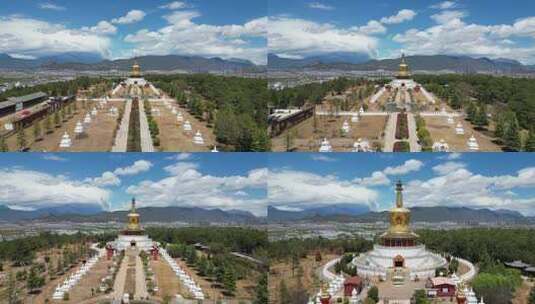 藏族信仰建筑金塔高清在线视频素材下载
