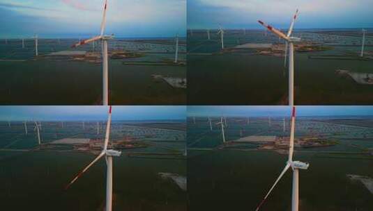 风力发电风车新能源航拍高清在线视频素材下载