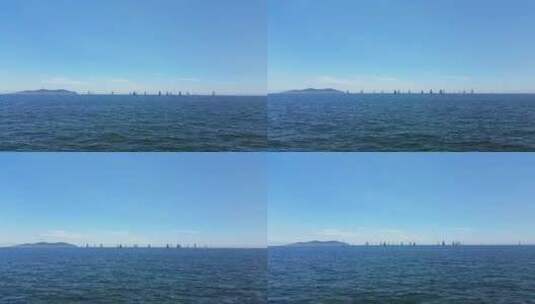 海岸边的帆船，卡德博斯坦，伊斯坦布尔高清在线视频素材下载