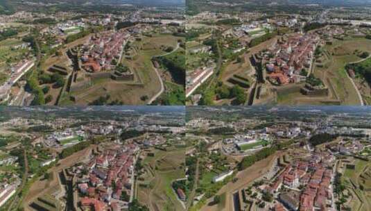 瓦伦要塞和城市？a do Minho，葡萄牙高清在线视频素材下载