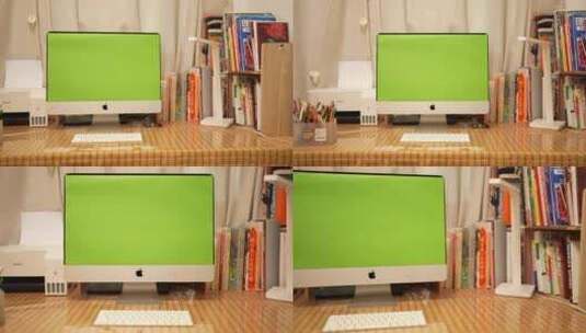 电脑抠图 办公电脑 绿屏幕电脑 合成电脑高清在线视频素材下载