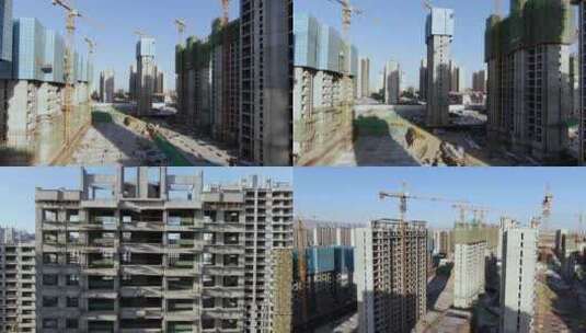 在建城市建筑框架高清在线视频素材下载