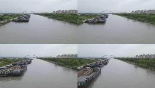 上海大治河4K航拍高清在线视频素材下载