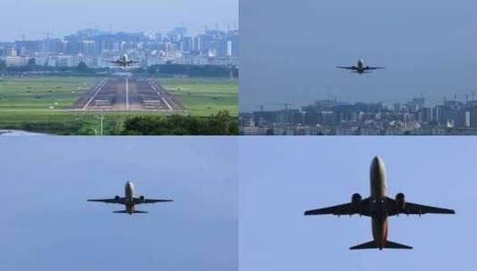 深圳宝安机场起飞的海南航空飞机合集高清在线视频素材下载