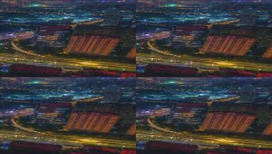 安徽合肥城市风光夜景航拍移动延时高清在线视频素材下载