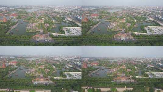 河南开封清明上河园5A景区航拍高清在线视频素材下载