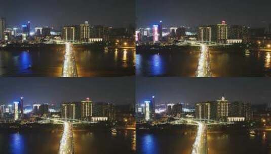 福建福州城市夜景灯光航拍移动延时高清在线视频素材下载