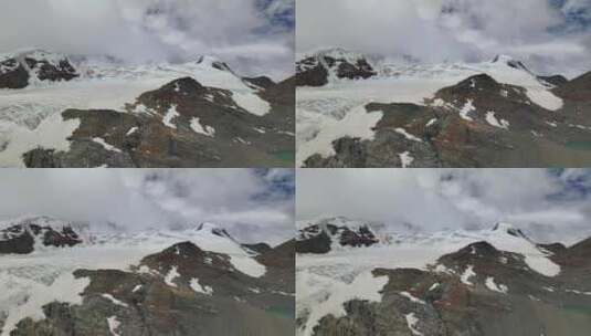 航拍川西沙鲁里山脉加拉本森雪山冰川高清在线视频素材下载