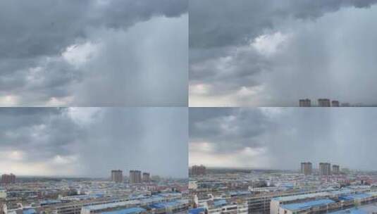 积雨层乌云密布下摇城市高清在线视频素材下载