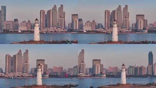 青岛城市航拍青岛浮山湾高清在线视频素材下载