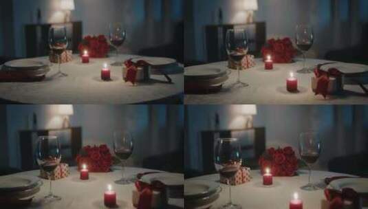 情人节的餐桌高清在线视频素材下载