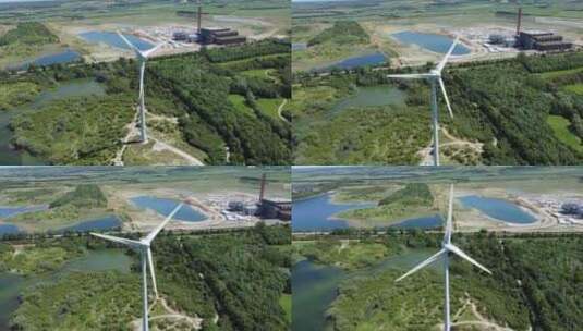 涡轮机 发电机 风车 电力高清在线视频素材下载