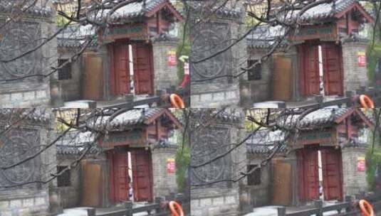 大雪中济南老城区，于家桥古色古香宛如江南高清在线视频素材下载
