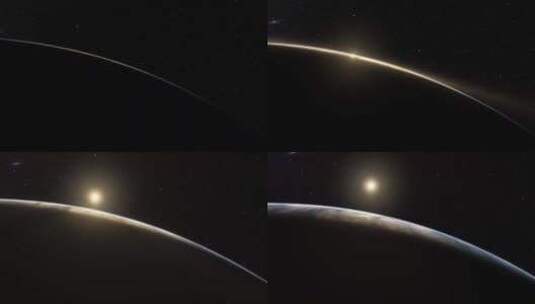 太空视角看地球日出特写高清在线视频素材下载