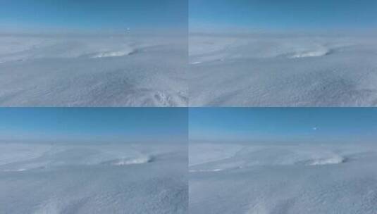 呼伦贝尔自然风光雪域高原白雪皑皑的草原高清在线视频素材下载