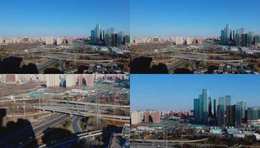 北京丽泽桥车流空镜高清在线视频素材下载