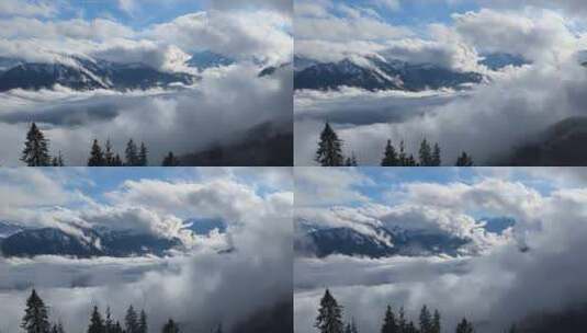 卷云的瑞士阿尔卑斯山高清在线视频素材下载
