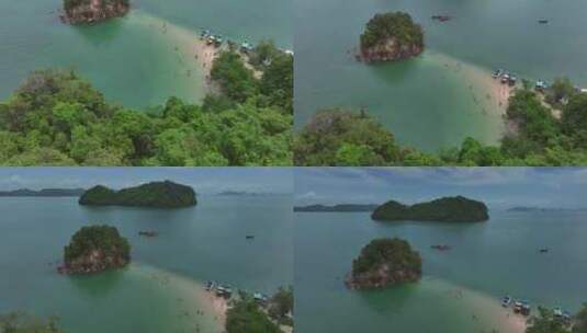 HDR泰国甲米帕别海岛自然风光航拍高清在线视频素材下载