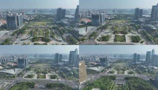 惠州市政府办公大楼航拍惠州市人民政府建筑高清在线视频素材下载