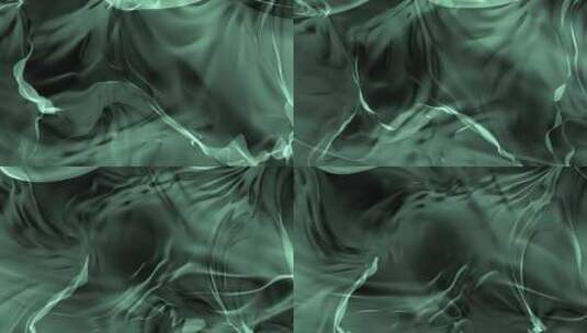 抽象光滑的深绿色丝绸织物动画背景。高清在线视频素材下载