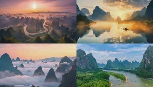 桂林山水风景风光高清在线视频素材下载